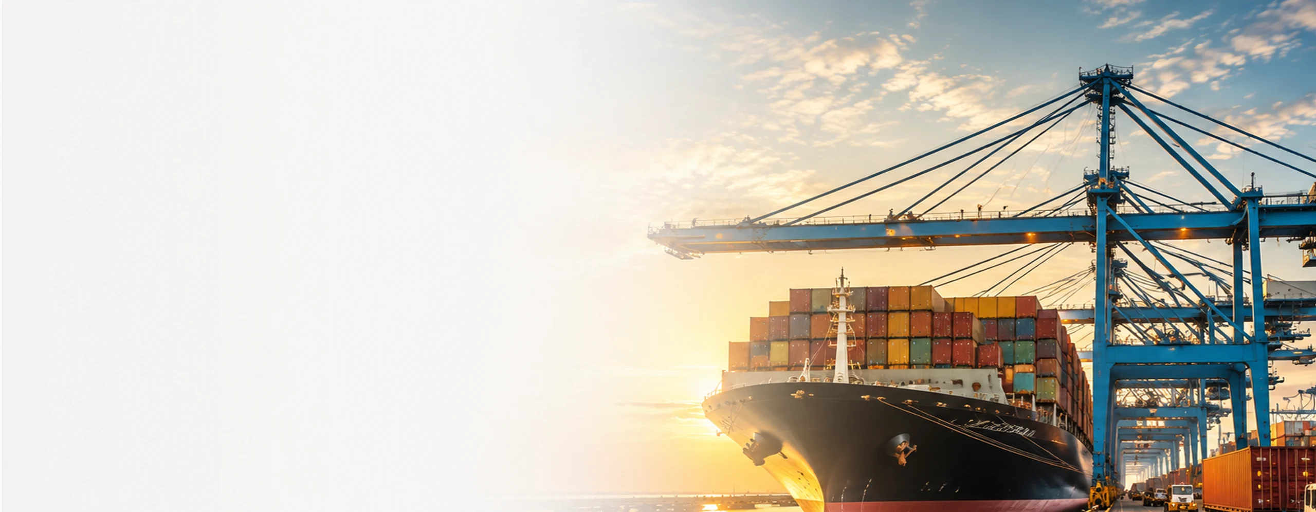 Container vessel moving through open water