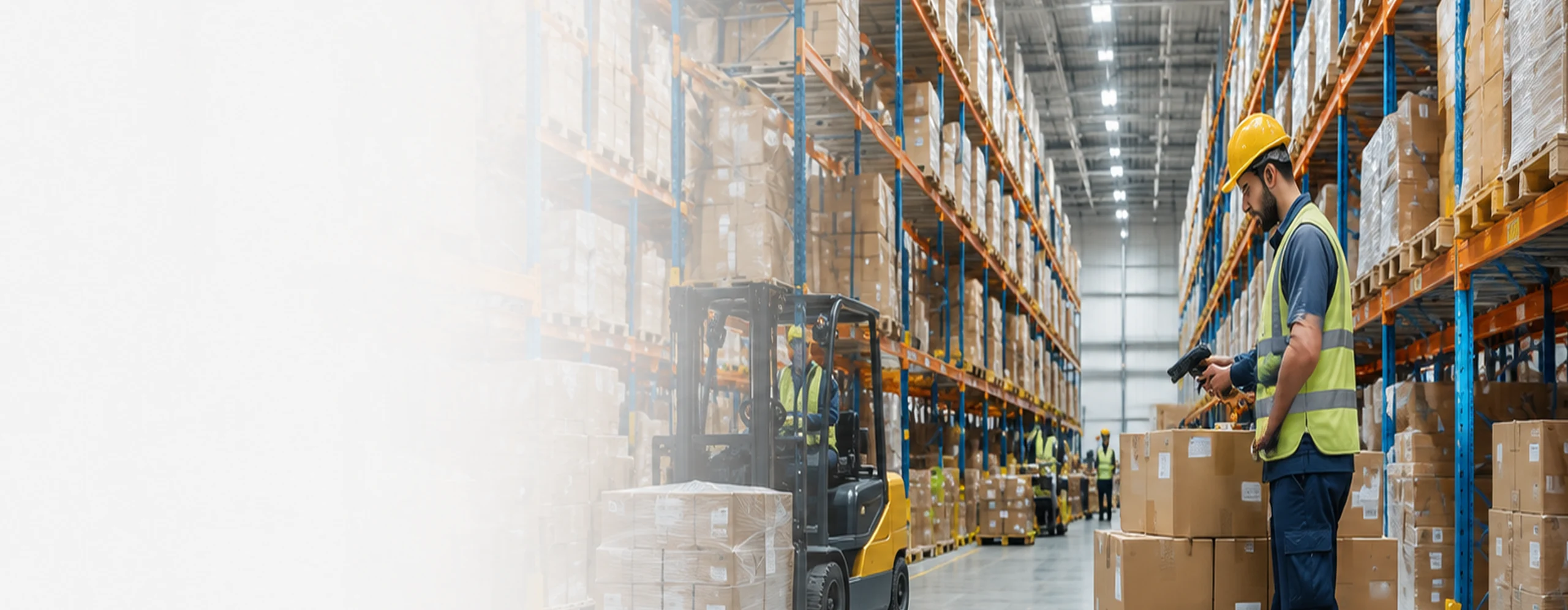 Organised modern warehouse with racking and distribution operations